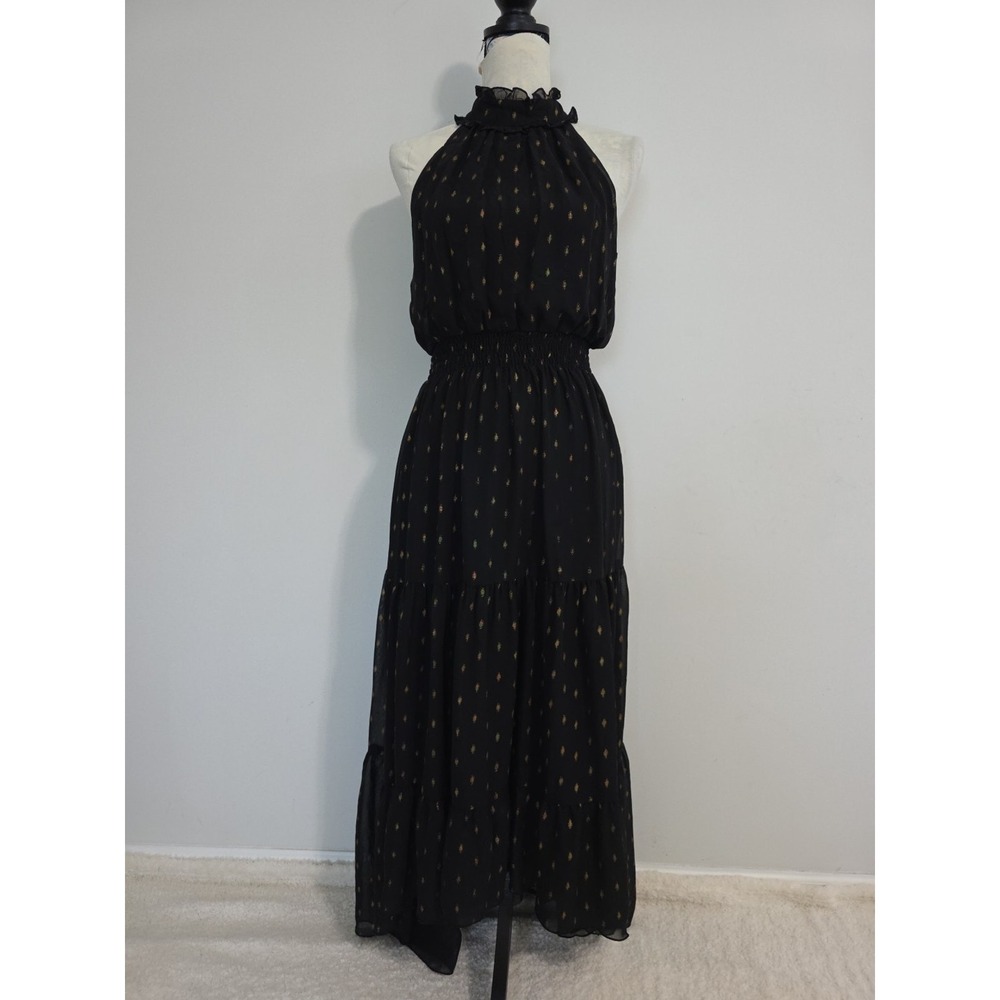 Alexa B. Nites Women's Size 6 Maxi Halter Dress Sleeveless Stretch Waist‎